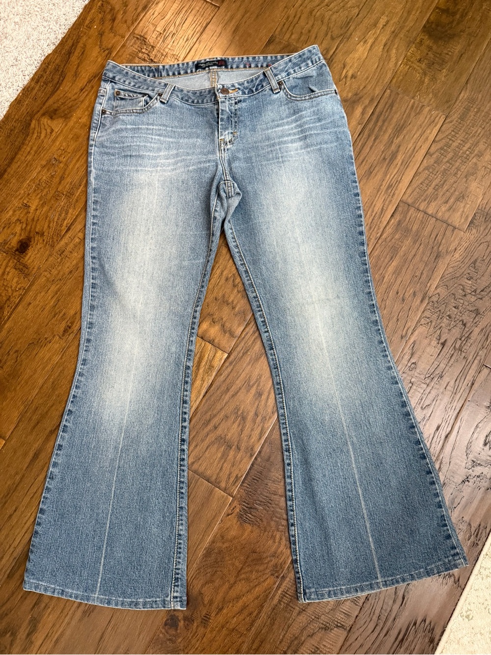 American Eagle Outfitters Washed Blue Flare Jeans